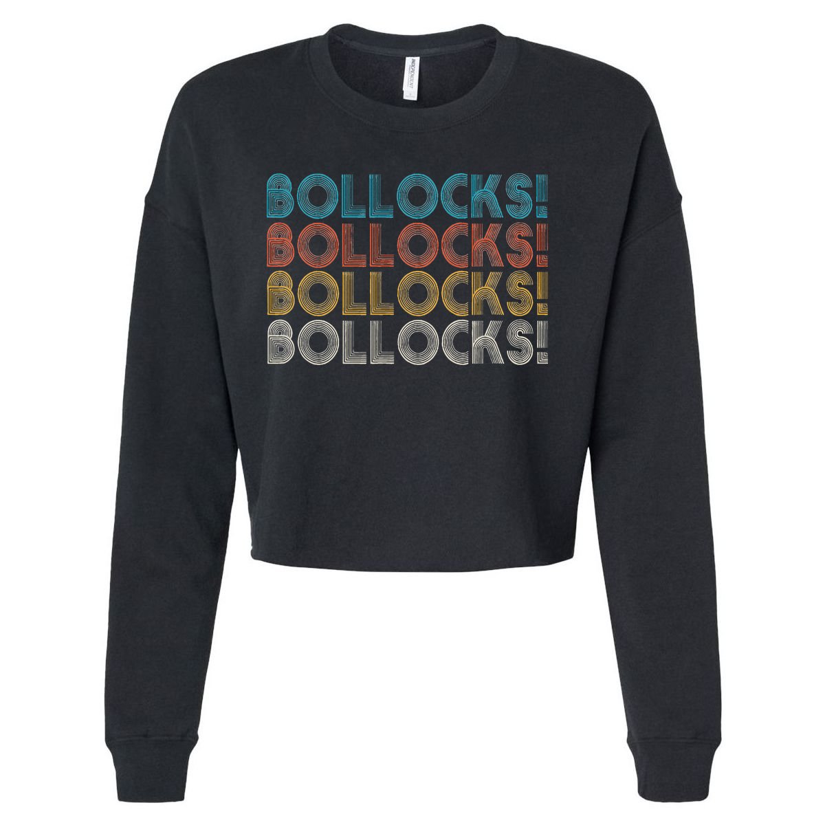 Bollocks British Slang Cropped Pullover Crew