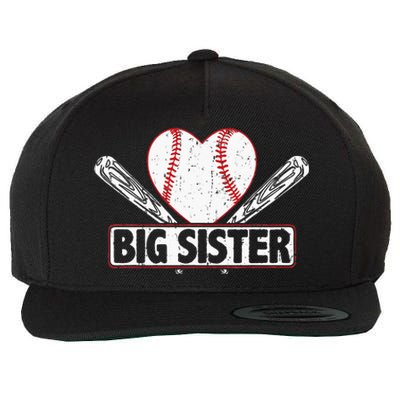 Baseball Big Sister Matching Family Softball Baseball Lover Wool Snapback Cap