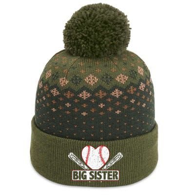 Baseball Big Sister Matching Family Softball Baseball Lover The Baniff Cuffed Pom Beanie