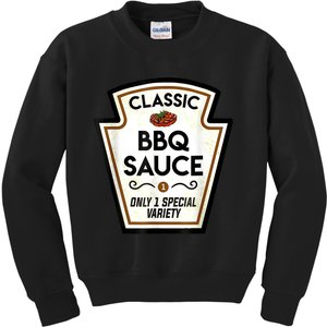 Barbecue BBQ Sauce Bottle Label Halloween Matching Costume Kids Sweatshirt