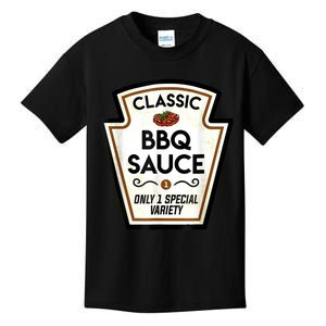 Barbecue BBQ Sauce Bottle Label Halloween Matching Costume Kids T-Shirt