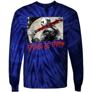 Bitches Be Trippin Horror Character Halloween Scary Spooky Tie-Dye Long Sleeve Shirt