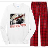 Bitches Be Trippin Horror Character Halloween Scary Spooky Long Sleeve Pajama Set