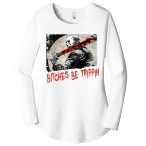 Bitches Be Trippin Horror Character Halloween Scary Spooky Women's Perfect Tri Tunic Long Sleeve Shirt