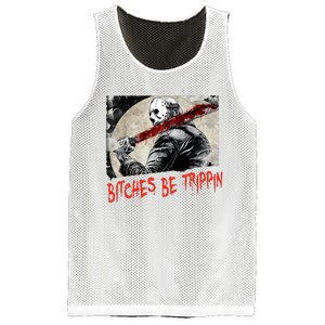 Bitches Be Trippin Horror Character Halloween Scary Spooky Mesh Reversible Basketball Jersey Tank