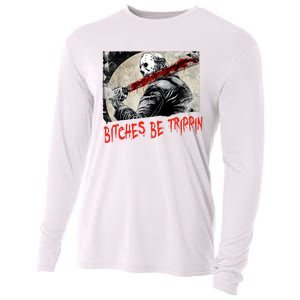 Bitches Be Trippin Horror Character Halloween Scary Spooky Cooling Performance Long Sleeve Crew