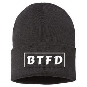 BTFD Buy The F'ing Dip Bitcoin Crypto Stocks Crypto BTC Sustainable Knit Beanie