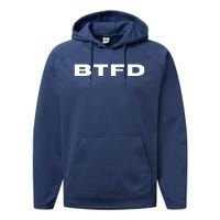 BTFD Buy The F'ing Dip, Trading Stocks, Bitcoin, Crypto, BTC Performance Fleece Hoodie