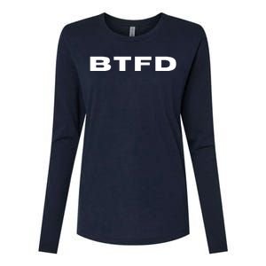 BTFD Buy The F'ing Dip, Trading Stocks, Bitcoin, Crypto, BTC Womens Cotton Relaxed Long Sleeve T-Shirt