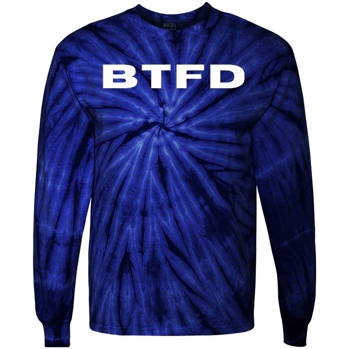 BTFD Buy The F'ing Dip, Trading Stocks, Bitcoin, Crypto, BTC Tie-Dye Long Sleeve Shirt