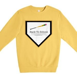 Baseball Back To School Home Plate Back To School Premium Crewneck Sweatshirt