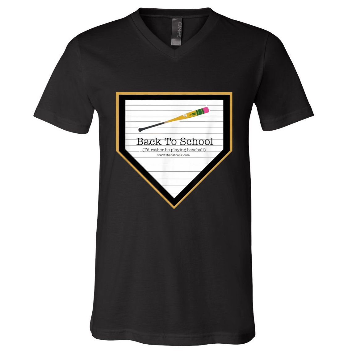 Baseball Back To School Home Plate Back To School V-Neck T-Shirt