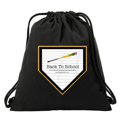 Baseball Back To School Home Plate Back To School Drawstring Bag