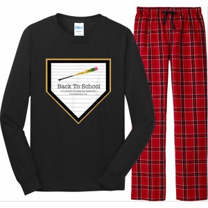 Baseball Back To School Home Plate Back To School Long Sleeve Pajama Set