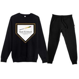 Baseball Back To School Home Plate Back To School Premium Crewneck Sweatsuit Set