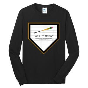 Baseball Back To School Home Plate Back To School Tall Long Sleeve T-Shirt