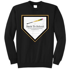 Baseball Back To School Home Plate Back To School Tall Sweatshirt