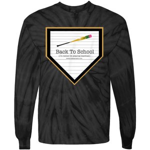 Baseball Back To School Home Plate Back To School Tie-Dye Long Sleeve Shirt