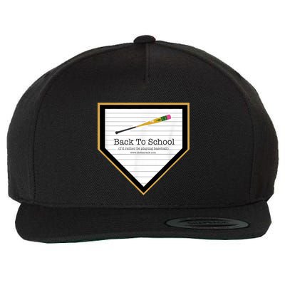 Baseball Back To School Home Plate Back To School Wool Snapback Cap