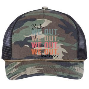 Bye Bruh Teacher Happy Last Day Of School Hello Summer Funny Retro Rope Trucker Hat Cap