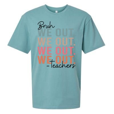 Bye Bruh Teacher Happy Last Day Of School Hello Summer Funny Sueded Cloud Jersey T-Shirt