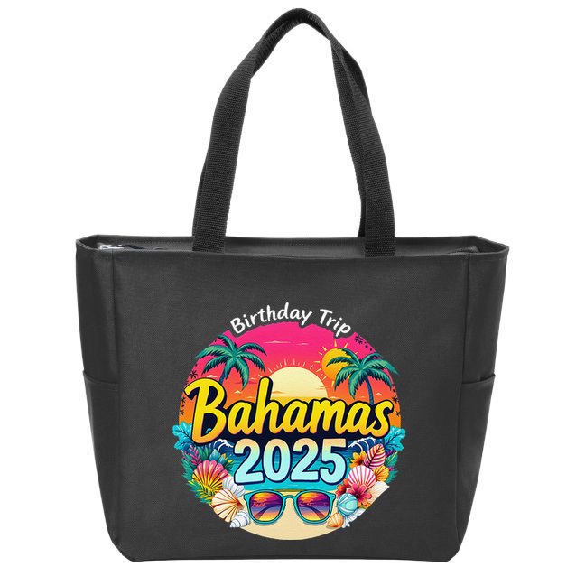 Bahamas Birthday Trip 2025 Vacation Party Crew Cruise Zip Tote Bag