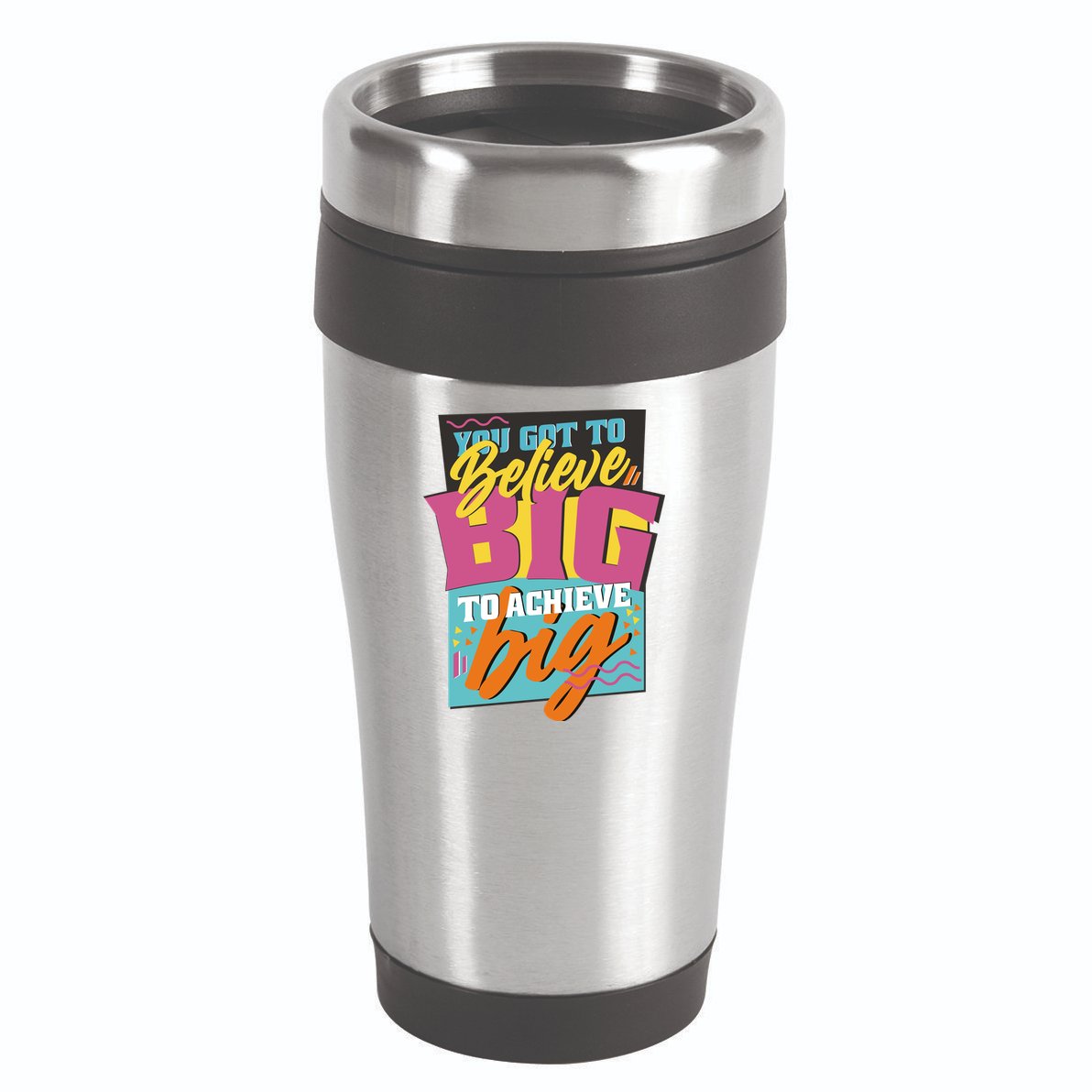 Believe Big To Achieve Big Retro 16oz Travel Tumbler