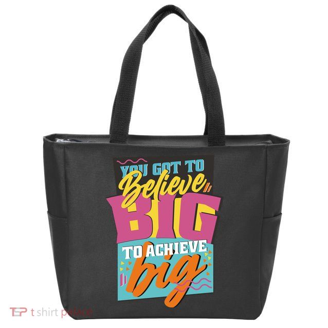 Believe Big To Achieve Big Retro Zip Tote Bag