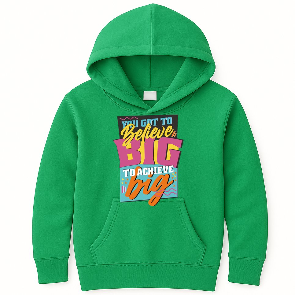 Believe Big To Achieve Big Retro Kids Hoodie