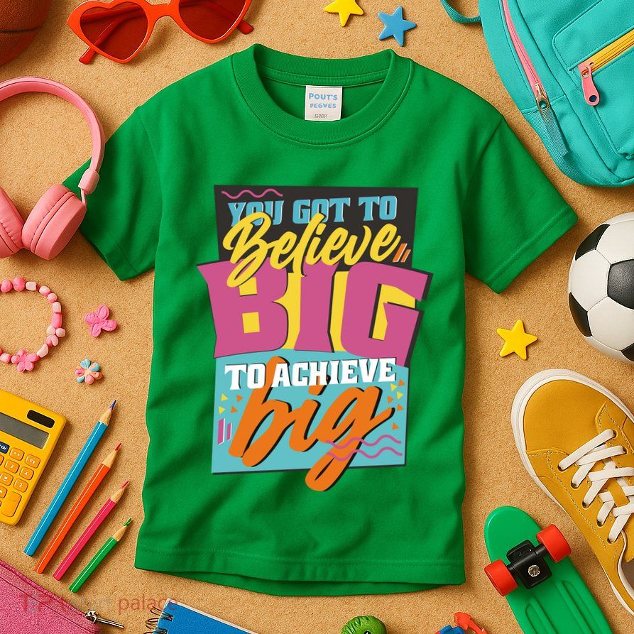 Believe Big To Achieve Big Retro Kids T-Shirt