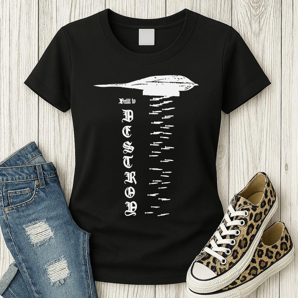 Bomber Built To Monstermax Womens T-Shirt