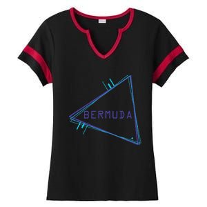 Bermuda Blue Triangle Souvenir Ladies Halftime Notch Neck Tee