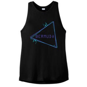 Bermuda Blue Triangle Souvenir Ladies PosiCharge Tri-Blend Wicking Tank