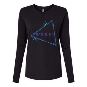 Bermuda Blue Triangle Souvenir Womens Cotton Relaxed Long Sleeve T-Shirt