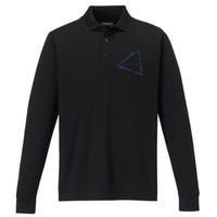 Bermuda Blue Triangle Souvenir Performance Long Sleeve Polo