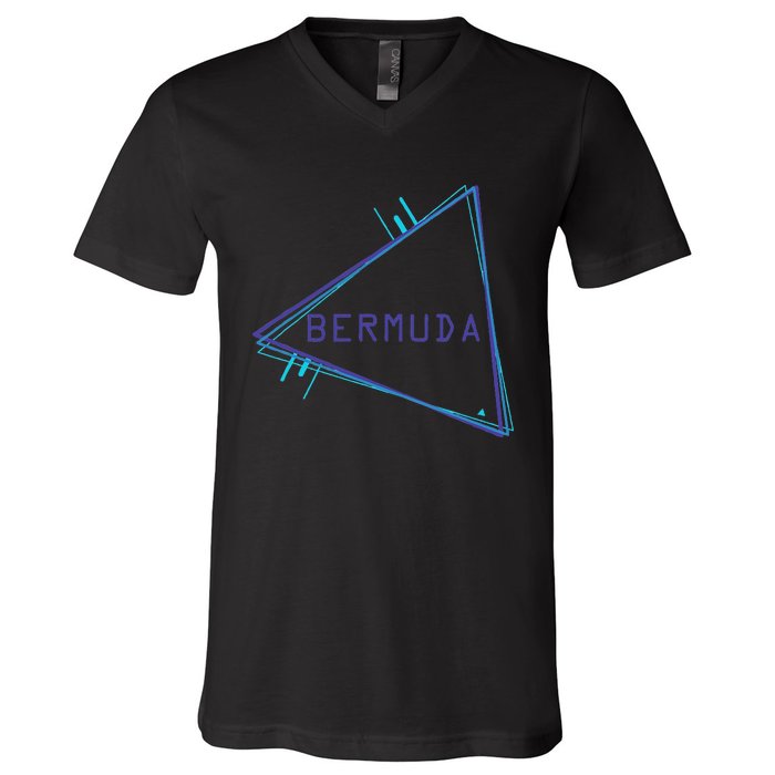 Bermuda Blue Triangle Souvenir V-Neck T-Shirt