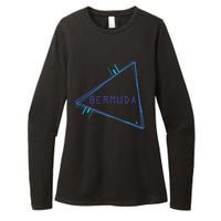 Bermuda Blue Triangle Souvenir Womens CVC Long Sleeve Shirt