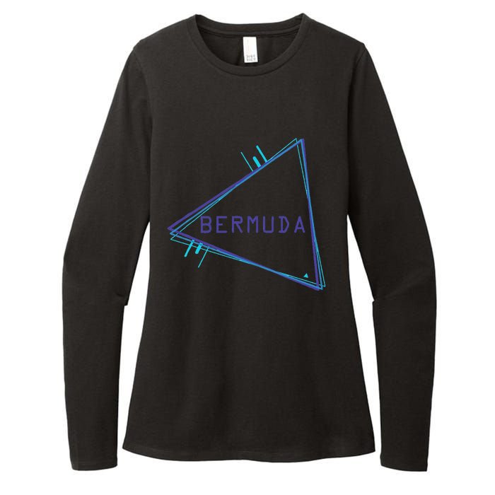 Bermuda Blue Triangle Souvenir Womens CVC Long Sleeve Shirt