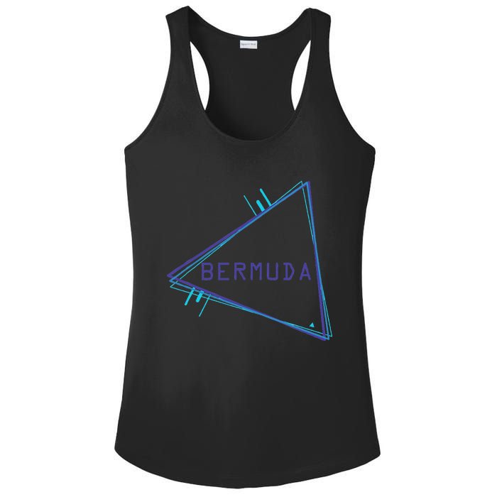 Bermuda Blue Triangle Souvenir Ladies PosiCharge Competitor Racerback Tank