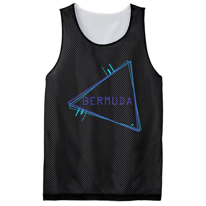 Bermuda Blue Triangle Souvenir Mesh Reversible Basketball Jersey Tank