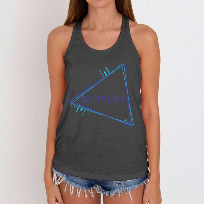 Bermuda Blue Triangle Souvenir Women's Knotted Racerback Tank