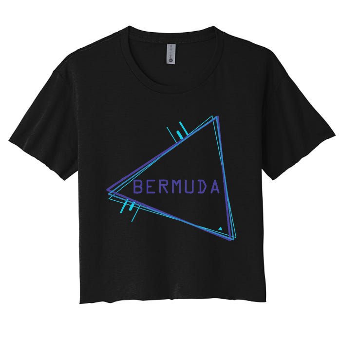 Bermuda Blue Triangle Souvenir Women's Crop Top Tee