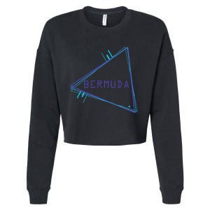 Bermuda Blue Triangle Souvenir Cropped Pullover Crew