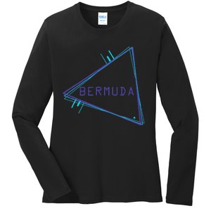 Bermuda Blue Triangle Souvenir Ladies Long Sleeve Shirt