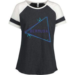 Bermuda Blue Triangle Souvenir Enza Ladies Jersey Colorblock Tee