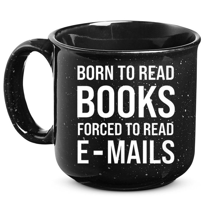 Bookish Born To Read Books Forced To Read Emails Reading 15oz Campfire Ceramic Mug
