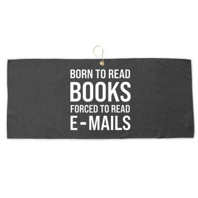 Bookish Born To Read Books Forced To Read Emails Reading Large Microfiber Waffle Golf Towel
