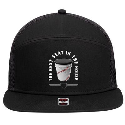 Baseball Bucket The Best Seat In The House Sports 7 Panel Mesh Trucker Snapback Hat