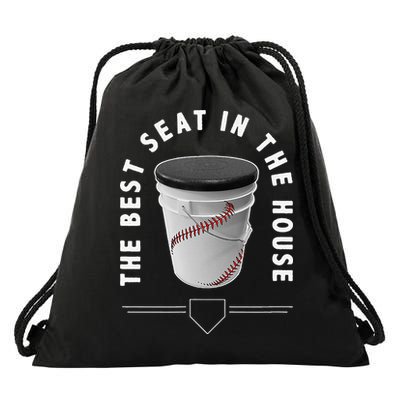Baseball Bucket The Best Seat In The House Sports Drawstring Bag