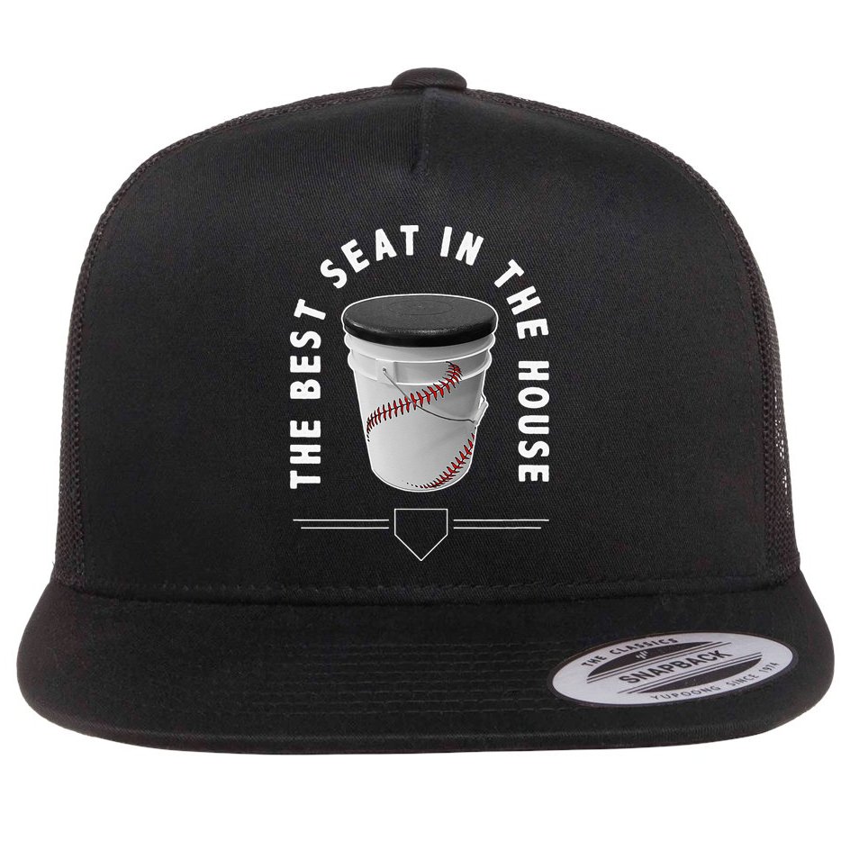 Baseball Bucket The Best Seat In The House Sports Flat Bill Trucker Hat